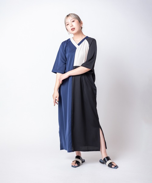 OSMOSIS(オズモーシス)の「2WAYトライカラーワンピース(ワンピース・レディース・ネイビー/ベージュ/ブラック・ONE SIZE)」の20枚目の写真