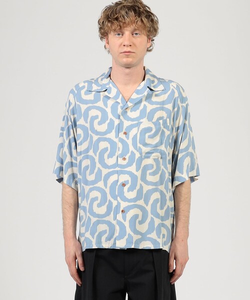 m's braque(エムズブラック)の「【別注】m's braque ポリエステル オープンカラー ハーフスリーブシャツ(シャツ/ブラウス・メンズ・ブルー系その他・38/36)」の3枚目の写真