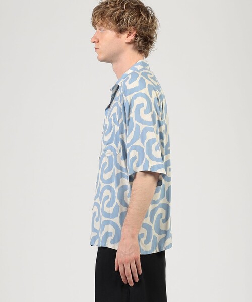 m's braque(エムズブラック)の「【別注】m's braque ポリエステル オープンカラー ハーフスリーブシャツ(シャツ/ブラウス・メンズ・ブルー系その他・38/36)」の4枚目の写真