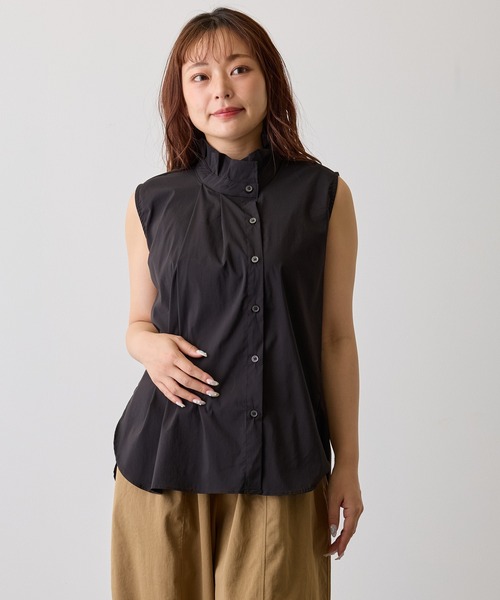 H.TOKYO(エイチトウキョウ)の「アシンメトリーネックデザインノースリーブブラウス(シャツ/ブラウス・レディース・ブラック/ベージュ/ホワイト・SMALL/MEDIUM/LARGE)」の2枚目の写真