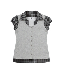 SY LAYERED BLOUSE(GRAY)