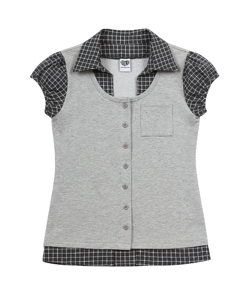 LUVISTRUE（ラヴイズトゥルー）の「SY LAYERED BLOUSE(GRAY)（シャツ/ブラウス・レディース・その他・FREE）」の2枚目の写真