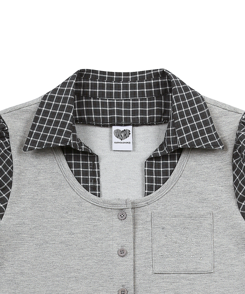 LUVISTRUE（ラヴイズトゥルー）の「SY LAYERED BLOUSE(GRAY)（シャツ/ブラウス・レディース・その他・FREE）」の4枚目の写真