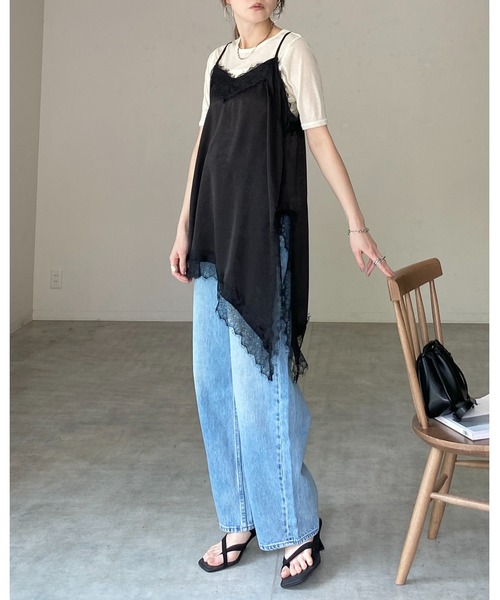 She's Closet（シーズクローゼット）の「クルーネック シースルー 半袖 シアー Tシャツ リブカットソートップス（Tシャツ/カットソー・レディース・ブラック/アイボリー/イエロー/ブラウン・FREE）」の5枚目の写真