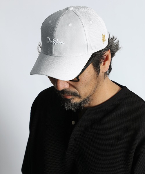 The DUFFER of ST.GEORGE(ザダファーオブセントジョージ)の「SEERSUCKER LOW CAP:シアサッカー素材 ベースボールキャップ(キャップ・メンズ・ホワイト/ライトグレー/ネイビー・F)」の2枚目の写真