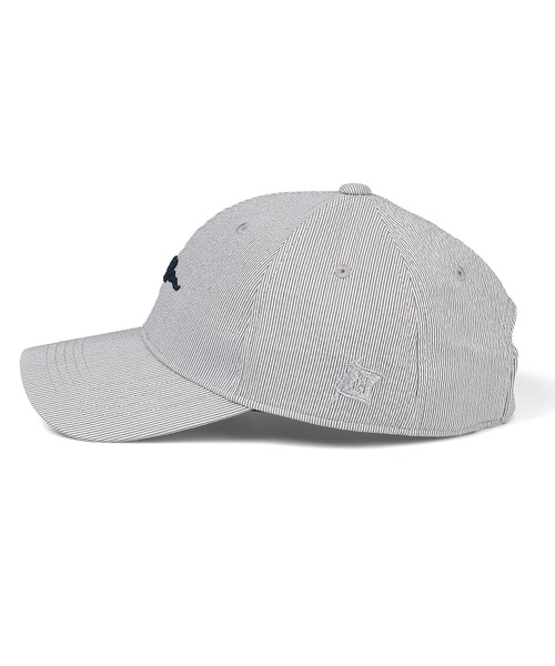 The DUFFER of ST.GEORGE(ザダファーオブセントジョージ)の「SEERSUCKER LOW CAP:シアサッカー素材 ベースボールキャップ(キャップ・メンズ・ホワイト/ライトグレー/ネイビー・F)」の8枚目の写真