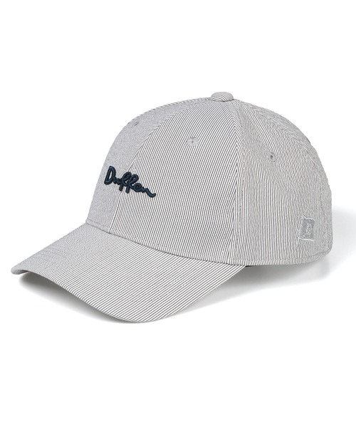The DUFFER of ST.GEORGE(ザダファーオブセントジョージ)の「SEERSUCKER LOW CAP:シアサッカー素材 ベースボールキャップ(キャップ・メンズ・ホワイト/ライトグレー/ネイビー・F)」の5枚目の写真
