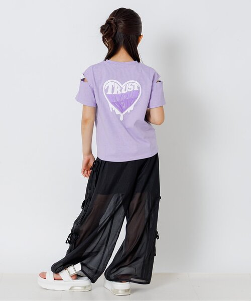 algy(アルジー)の「バックグラデハート肩あき半袖Tシャツ(Tシャツ/カットソー・キッズ・オフホワイト/ブラウン/ラベンダー/イエロー・120/130/140/150/160)」の10枚目の写真