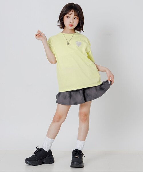 algy(アルジー)の「バックグラデハート肩あき半袖Tシャツ(Tシャツ/カットソー・キッズ・オフホワイト/ブラウン/ラベンダー/イエロー・120/130/140/150/160)」の14枚目の写真