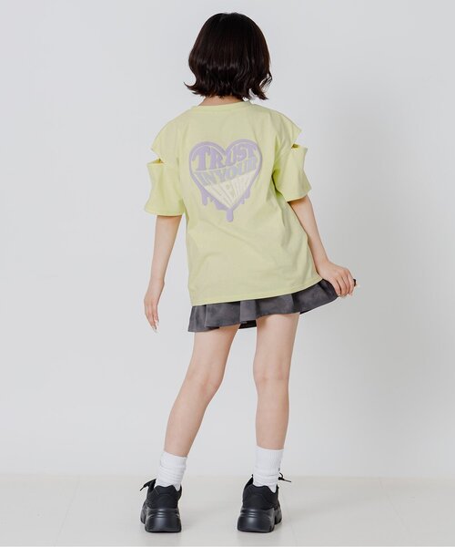 algy(アルジー)の「バックグラデハート肩あき半袖Tシャツ(Tシャツ/カットソー・キッズ・オフホワイト/ブラウン/ラベンダー/イエロー・120/130/140/150/160)」の15枚目の写真