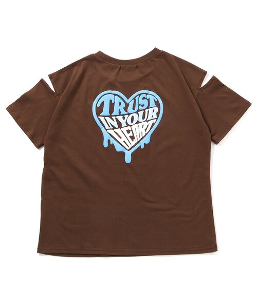 algy(アルジー)の「バックグラデハート肩あき半袖Tシャツ(Tシャツ/カットソー・キッズ・オフホワイト/ブラウン/ラベンダー/イエロー・120/130/140/150/160)」の16枚目の写真