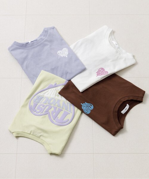 algy(アルジー)の「バックグラデハート肩あき半袖Tシャツ(Tシャツ/カットソー・キッズ・オフホワイト/ブラウン/ラベンダー/イエロー・120/130/140/150/160)」の20枚目の写真