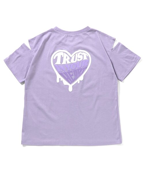 algy(アルジー)の「バックグラデハート肩あき半袖Tシャツ(Tシャツ/カットソー・キッズ・オフホワイト/ブラウン/ラベンダー/イエロー・120/130/140/150/160)」の21枚目の写真