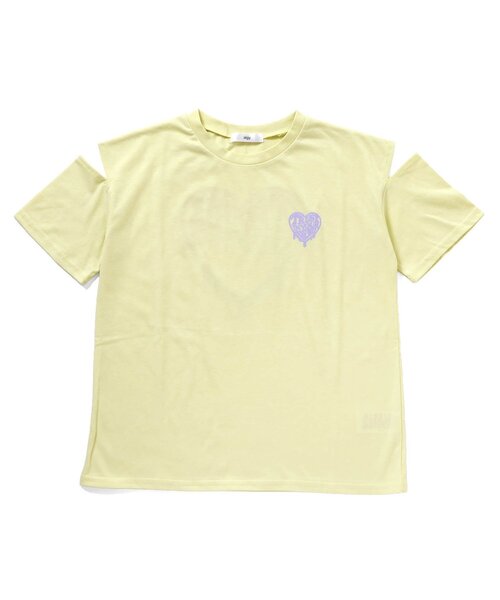 algy(アルジー)の「バックグラデハート肩あき半袖Tシャツ(Tシャツ/カットソー・キッズ・オフホワイト/ブラウン/ラベンダー/イエロー・120/130/140/150/160)」の5枚目の写真