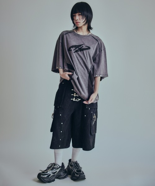 BENDER TOKYO(ベンダートウキョウ)の「【P.N UNDERGROUND】メッシュ 切替 ワイドTシャツ(Tシャツ/カットソー・メンズ・カモフラージュ/ブラック/グレー・M/L)」の14枚目の写真