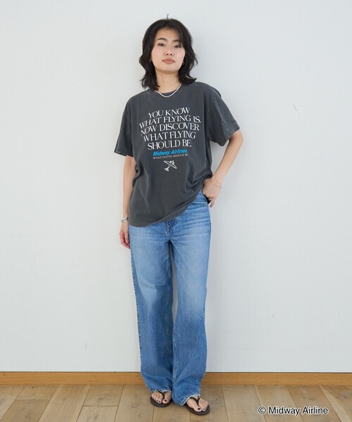 GOOD ROCK SPEED(グッドロックスピード)の「【GOOD ROCK SPEED/グッドロックスピード】Midway Airlines TEE ミッドウェイ・エアラインズ Tシャツ(Tシャツ/カットソー・レディース・チャコールグレー・フリー)」の21枚目の写真