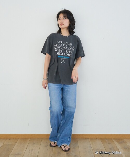 GOOD ROCK SPEED(グッドロックスピード)の「【GOOD ROCK SPEED/グッドロックスピード】Midway Airlines TEE ミッドウェイ・エアラインズ Tシャツ(Tシャツ/カットソー・レディース・チャコールグレー・フリー)」の20枚目の写真