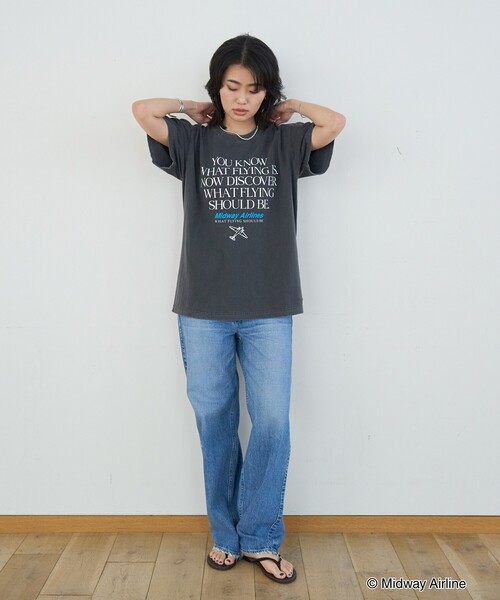 GOOD ROCK SPEED(グッドロックスピード)の「【GOOD ROCK SPEED/グッドロックスピード】Midway Airlines TEE ミッドウェイ・エアラインズ Tシャツ(Tシャツ/カットソー・レディース・チャコールグレー・フリー)」の18枚目の写真