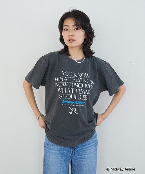 GOOD ROCK SPEED(グッドロックスピード)の「【GOOD ROCK SPEED/グッドロックスピード】Midway Airlines TEE ミッドウェイ・エアラインズ Tシャツ(Tシャツ/カットソー・レディース・チャコールグレー・フリー)」の13枚目の写真