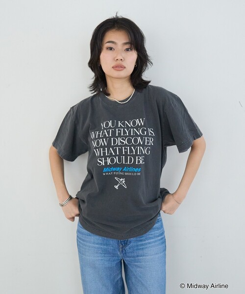 GOOD ROCK SPEED(グッドロックスピード)の「【GOOD ROCK SPEED/グッドロックスピード】Midway Airlines TEE ミッドウェイ・エアラインズ Tシャツ(Tシャツ/カットソー・レディース・チャコールグレー・フリー)」の12枚目の写真