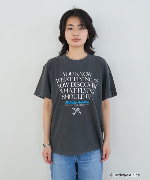GOOD ROCK SPEED(グッドロックスピード)の「【GOOD ROCK SPEED/グッドロックスピード】Midway Airlines TEE ミッドウェイ・エアラインズ Tシャツ(Tシャツ/カットソー・レディース・チャコールグレー・フリー)」の6枚目の写真