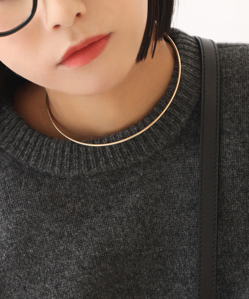 Lilas(リラ)の「※2.5パイプC型チョーカー K10(ネックレス・レディース・ゴールド・FREE)」の8枚目の写真