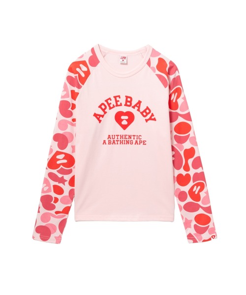 A BATHING APE(アベイシングエイプ)の「CAMO SLEEVES RAGLAN LS TEE(Tシャツ/カットソー・レディース・マルチ/ブルー/ピンク・SMALL/MEDIUM/X-SMALL)」の3枚目の写真