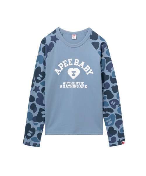 A BATHING APE(アベイシングエイプ)の「CAMO SLEEVES RAGLAN LS TEE(Tシャツ/カットソー・レディース・マルチ/ブルー/ピンク・SMALL/MEDIUM/X-SMALL)」の2枚目の写真