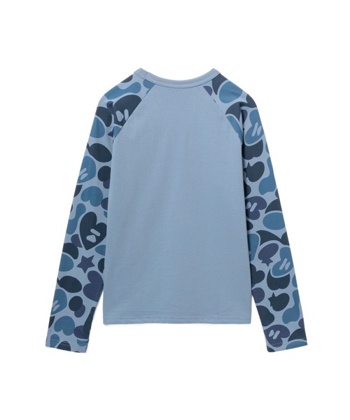 A BATHING APE(アベイシングエイプ)の「CAMO SLEEVES RAGLAN LS TEE(Tシャツ/カットソー・レディース・マルチ/ブルー/ピンク・SMALL/MEDIUM/X-SMALL)」の4枚目の写真