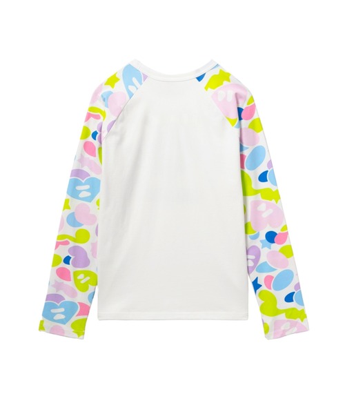 A BATHING APE(アベイシングエイプ)の「CAMO SLEEVES RAGLAN LS TEE(Tシャツ/カットソー・レディース・マルチ/ブルー/ピンク・SMALL/MEDIUM/X-SMALL)」の6枚目の写真