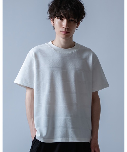 Crownor(クラウノアー)の「リンクスボーダー 半袖Tシャツ(Tシャツ/カットソー・メンズ・ホワイト/グレー/ブラック・LARGE/MEDIUM)」の1枚目の写真