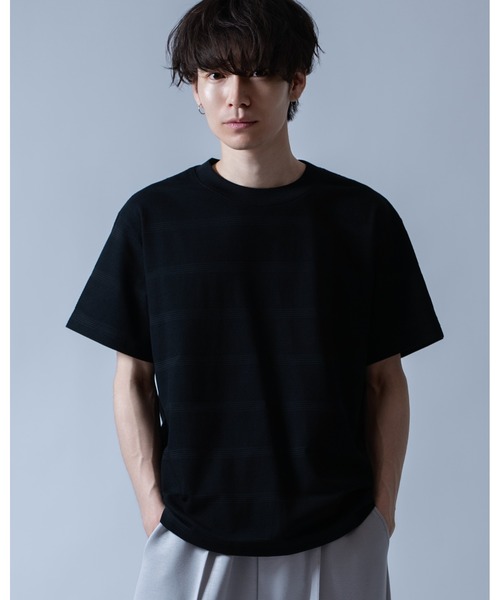 Crownor(クラウノアー)の「リンクスボーダー 半袖Tシャツ(Tシャツ/カットソー・メンズ・ホワイト/グレー/ブラック・LARGE/MEDIUM)」の2枚目の写真