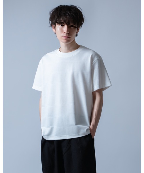 Crownor(クラウノアー)の「リンクスボーダー 半袖Tシャツ(Tシャツ/カットソー・メンズ・ホワイト/グレー/ブラック・LARGE/MEDIUM)」の16枚目の写真