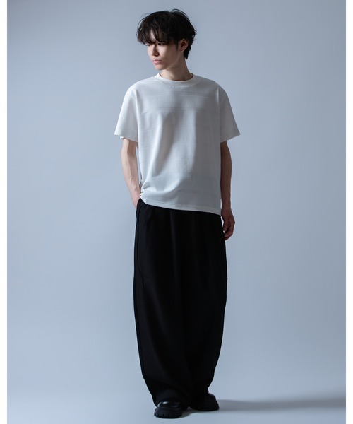 Crownor(クラウノアー)の「リンクスボーダー 半袖Tシャツ(Tシャツ/カットソー・メンズ・ホワイト/グレー/ブラック・LARGE/MEDIUM)」の10枚目の写真