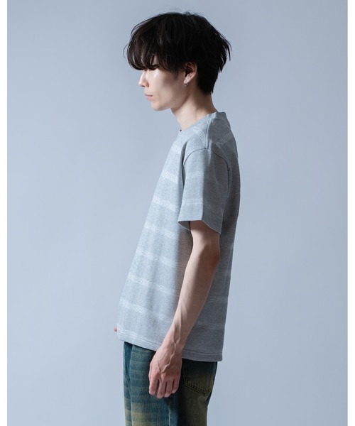 Crownor(クラウノアー)の「リンクスボーダー 半袖Tシャツ(Tシャツ/カットソー・メンズ・ホワイト/グレー/ブラック・LARGE/MEDIUM)」の5枚目の写真
