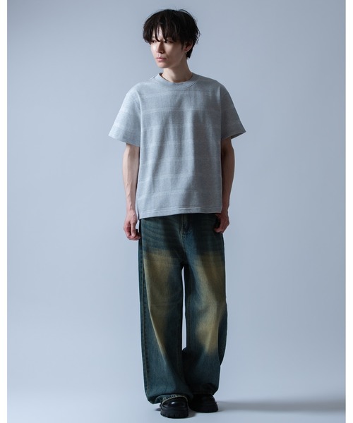 Crownor(クラウノアー)の「リンクスボーダー 半袖Tシャツ(Tシャツ/カットソー・メンズ・ホワイト/グレー/ブラック・LARGE/MEDIUM)」の7枚目の写真