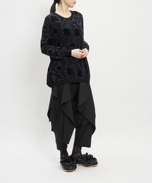 gomme（ゴム）の「ジャガードコクーンＴ（Tシャツ/カットソー・レディース・チャコールグレー/ホワイト/ブラック・MEDIUM）」の12枚目の写真