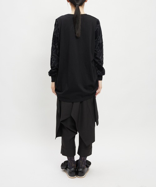 gomme（ゴム）の「ジャガードコクーンＴ（Tシャツ/カットソー・レディース・チャコールグレー/ホワイト/ブラック・MEDIUM）」の13枚目の写真