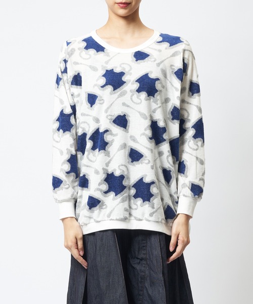 gomme（ゴム）の「ジャガードコクーンＴ（Tシャツ/カットソー・レディース・チャコールグレー/ホワイト/ブラック・MEDIUM）」の14枚目の写真