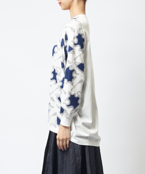 gomme（ゴム）の「ジャガードコクーンＴ（Tシャツ/カットソー・レディース・チャコールグレー/ホワイト/ブラック・MEDIUM）」の15枚目の写真
