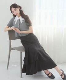 セットアップ対応/新色登場】ストーン付きフィッシュテールスカート
