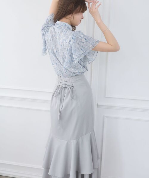 MAJESTIC LEGON(マジェスティックレゴン)の「キラキラレースアップマーメイドスカート(スカート・レディース・グレー/アイボリー/ピンクベージュ/ブラック・SMALL/MEDIUM)」の16枚目の写真