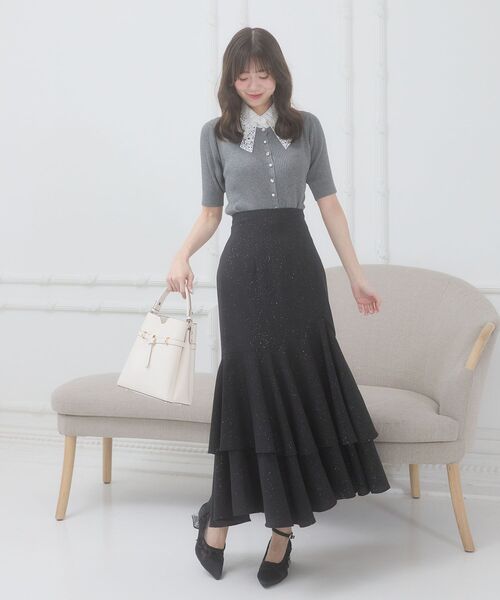 MAJESTIC LEGON(マジェスティックレゴン)の「キラキラレースアップマーメイドスカート(スカート・レディース・グレー/アイボリー/ピンクベージュ/ブラック・SMALL/MEDIUM)」の18枚目の写真