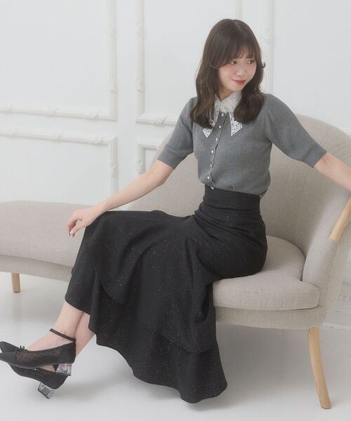 MAJESTIC LEGON(マジェスティックレゴン)の「キラキラレースアップマーメイドスカート(スカート・レディース・グレー/アイボリー/ピンクベージュ/ブラック・SMALL/MEDIUM)」の19枚目の写真