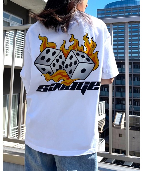 RGY(アールジーワイ)の「【RGY】ダイス両面プリント ビッグシルエットTシャツ(Tシャツ/カットソー・メンズ・ブラック/ネイビー/ホワイト・LARGE/MEDIUM)」の6枚目の写真