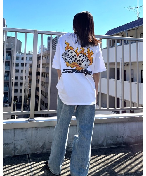 RGY(アールジーワイ)の「【RGY】ダイス両面プリント ビッグシルエットTシャツ(Tシャツ/カットソー・メンズ・ブラック/ネイビー/ホワイト・LARGE/MEDIUM)」の7枚目の写真