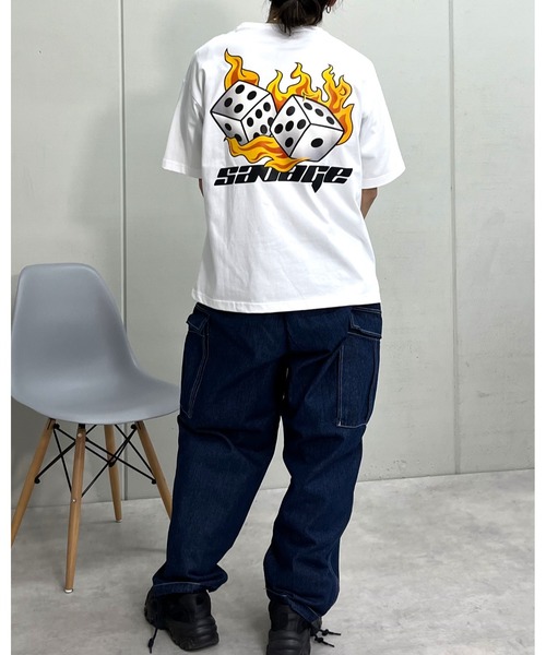 RGY(アールジーワイ)の「【RGY】ダイス両面プリント ビッグシルエットTシャツ(Tシャツ/カットソー・メンズ・ブラック/ネイビー/ホワイト・LARGE/MEDIUM)」の12枚目の写真