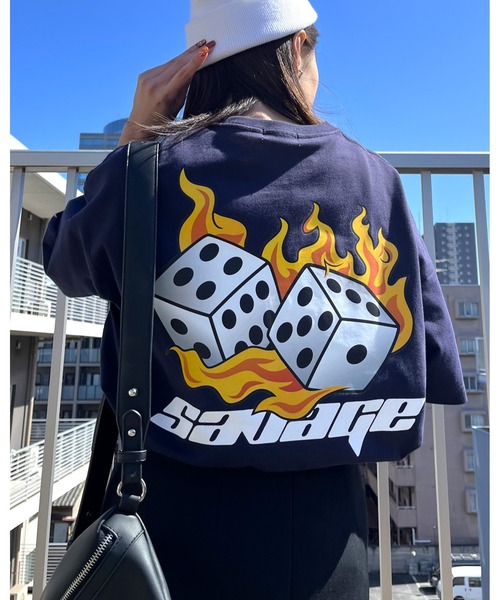 RGY(アールジーワイ)の「【RGY】ダイス両面プリント ビッグシルエットTシャツ(Tシャツ/カットソー・メンズ・ブラック/ネイビー/ホワイト・LARGE/MEDIUM)」の18枚目の写真