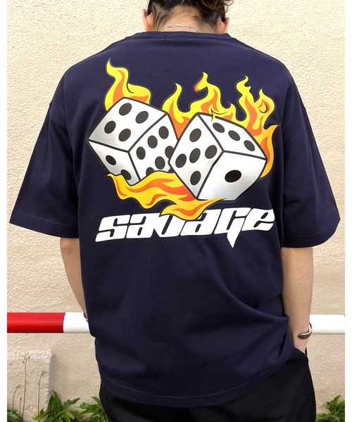 RGY(アールジーワイ)の「【RGY】ダイス両面プリント ビッグシルエットTシャツ(Tシャツ/カットソー・メンズ・ブラック/ネイビー/ホワイト・LARGE/MEDIUM)」の22枚目の写真