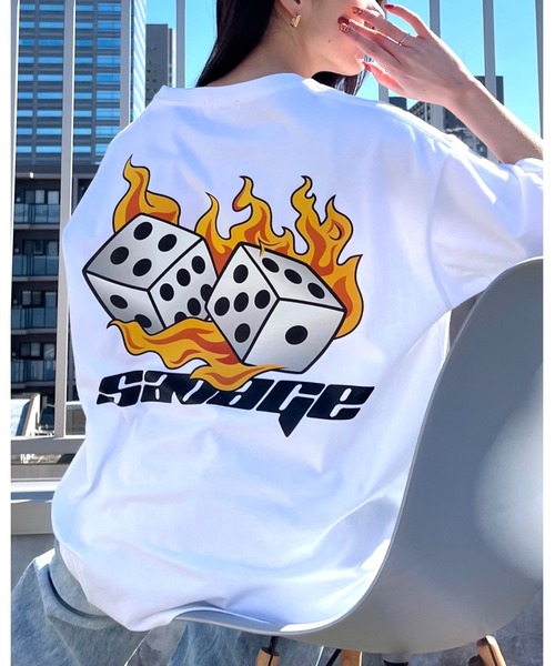 RGY(アールジーワイ)の「【RGY】ダイス両面プリント ビッグシルエットTシャツ(Tシャツ/カットソー・メンズ・ブラック/ネイビー/ホワイト・LARGE/MEDIUM)」の4枚目の写真